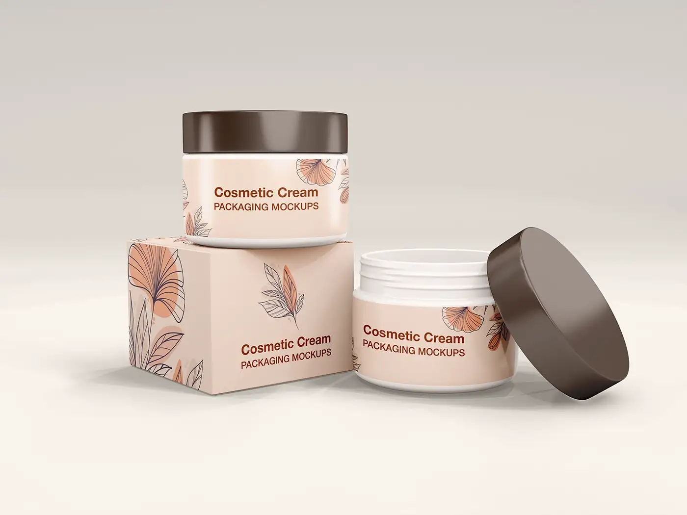 Cosmetic Cream Box Packaging Mockups