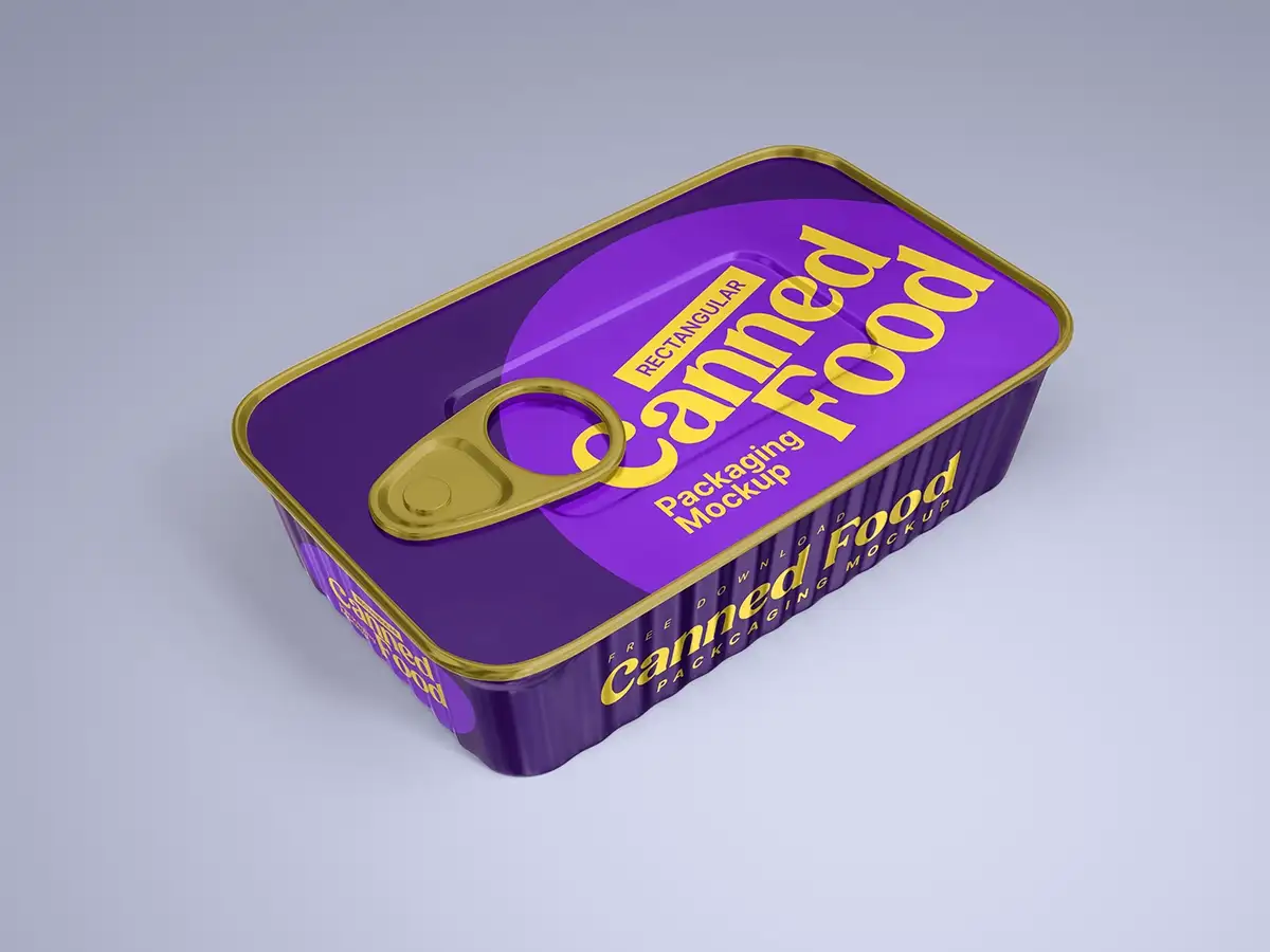 Rectangular Canned Food Packaging Mockup