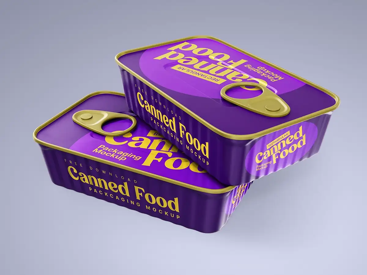 Rectangular Canned Food Packaging Mockup