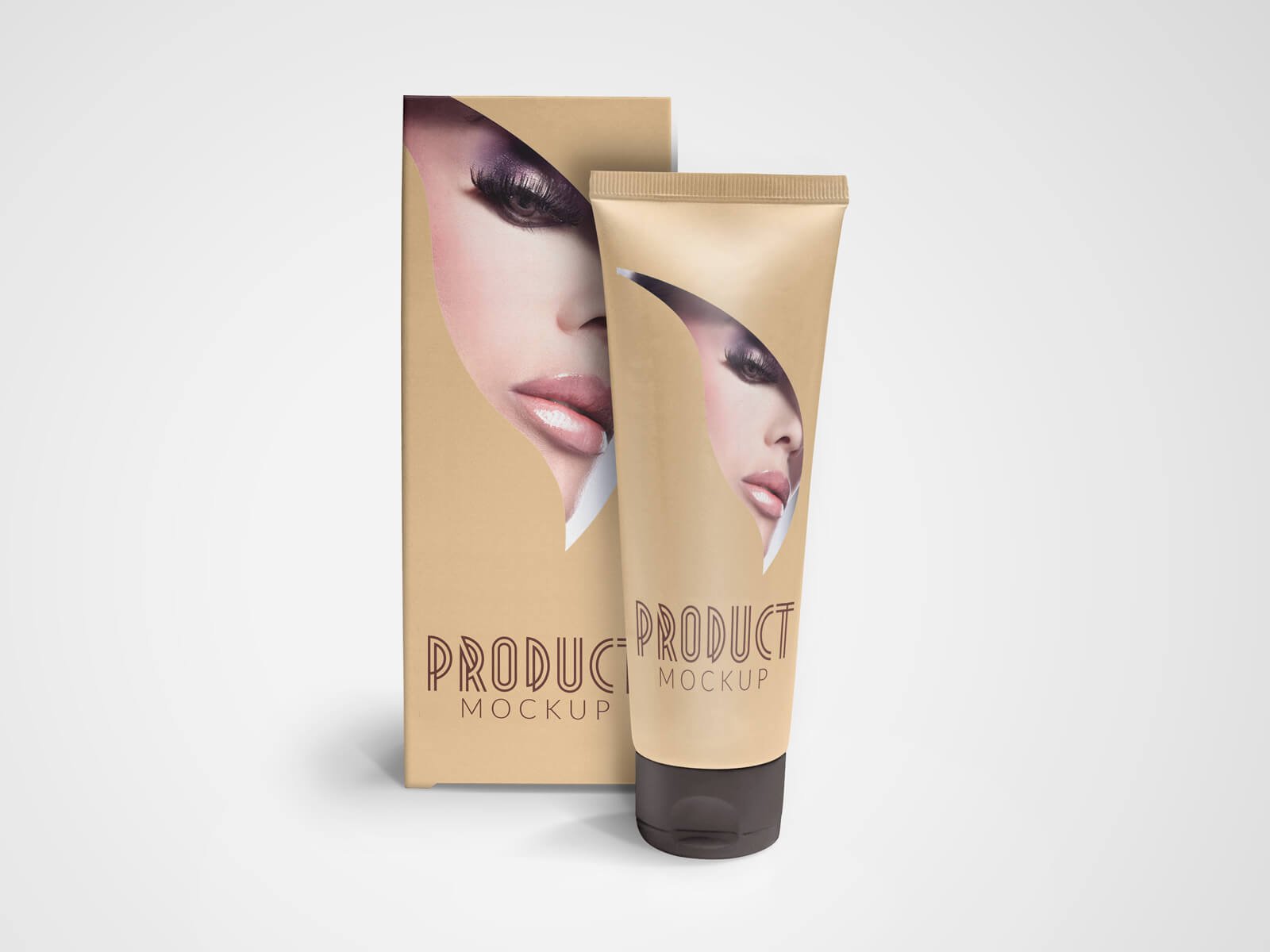 Cosmetic Tube and Box Container Mockup 02