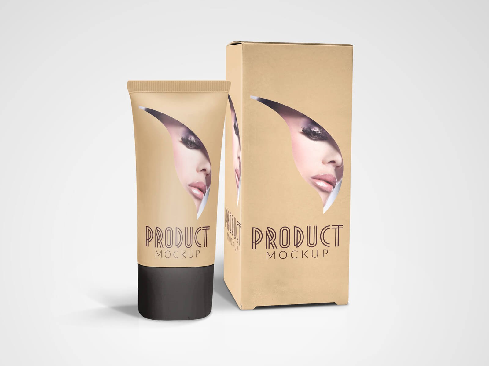 Cosmetic Tube and Box Container Mockup 03