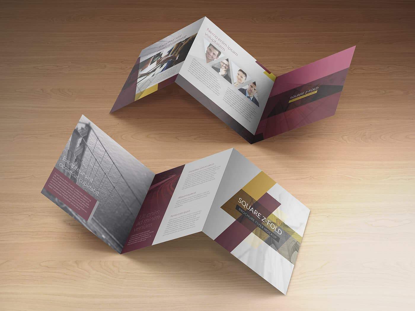 Square ZFold Brochure Mockup On Vectogravic Design