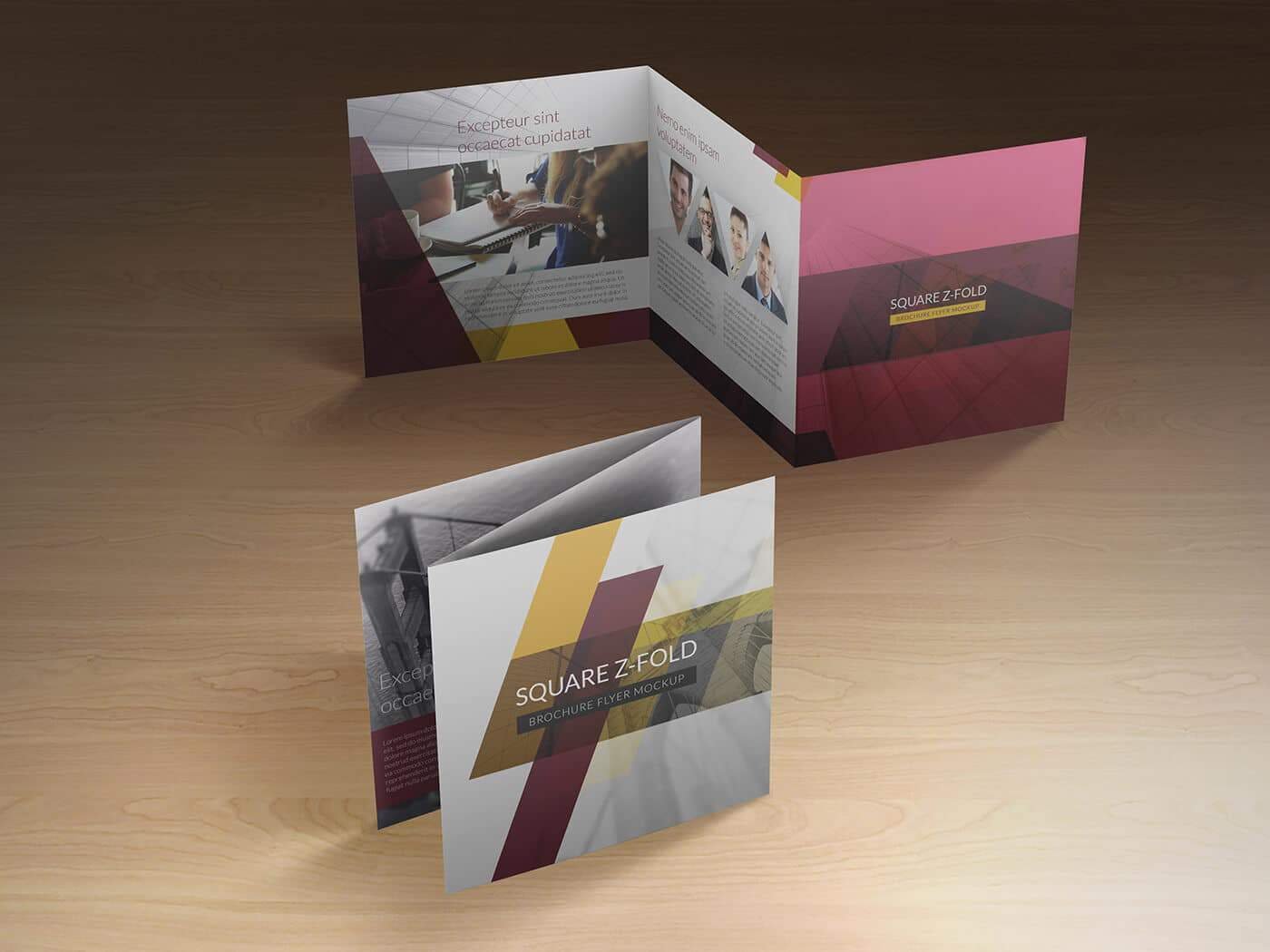 Download Square Z-Fold Brochure Mockup On Vectogravic Design