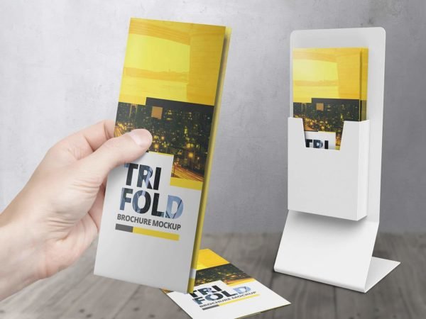 High Res Tri Fold Brochure Mockups