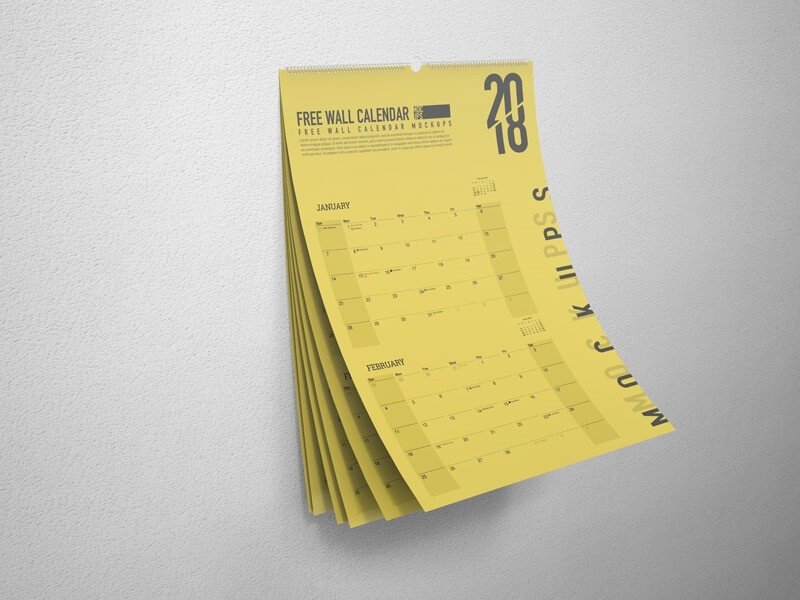 Free Wall Calendar Mockups