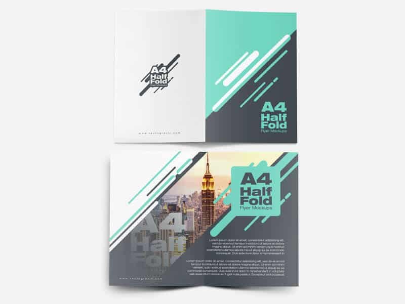 02 A4 Half Fold Flyer Mockups