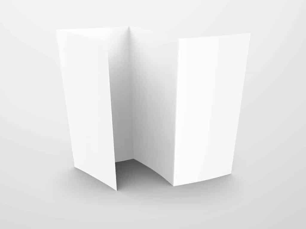 16×9 Double Parallel Fold Brochure Mockups