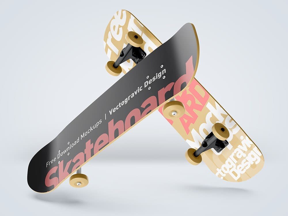 Download Skateboard Mockups Free Download Vectogravic Design PSD Mockup Templates