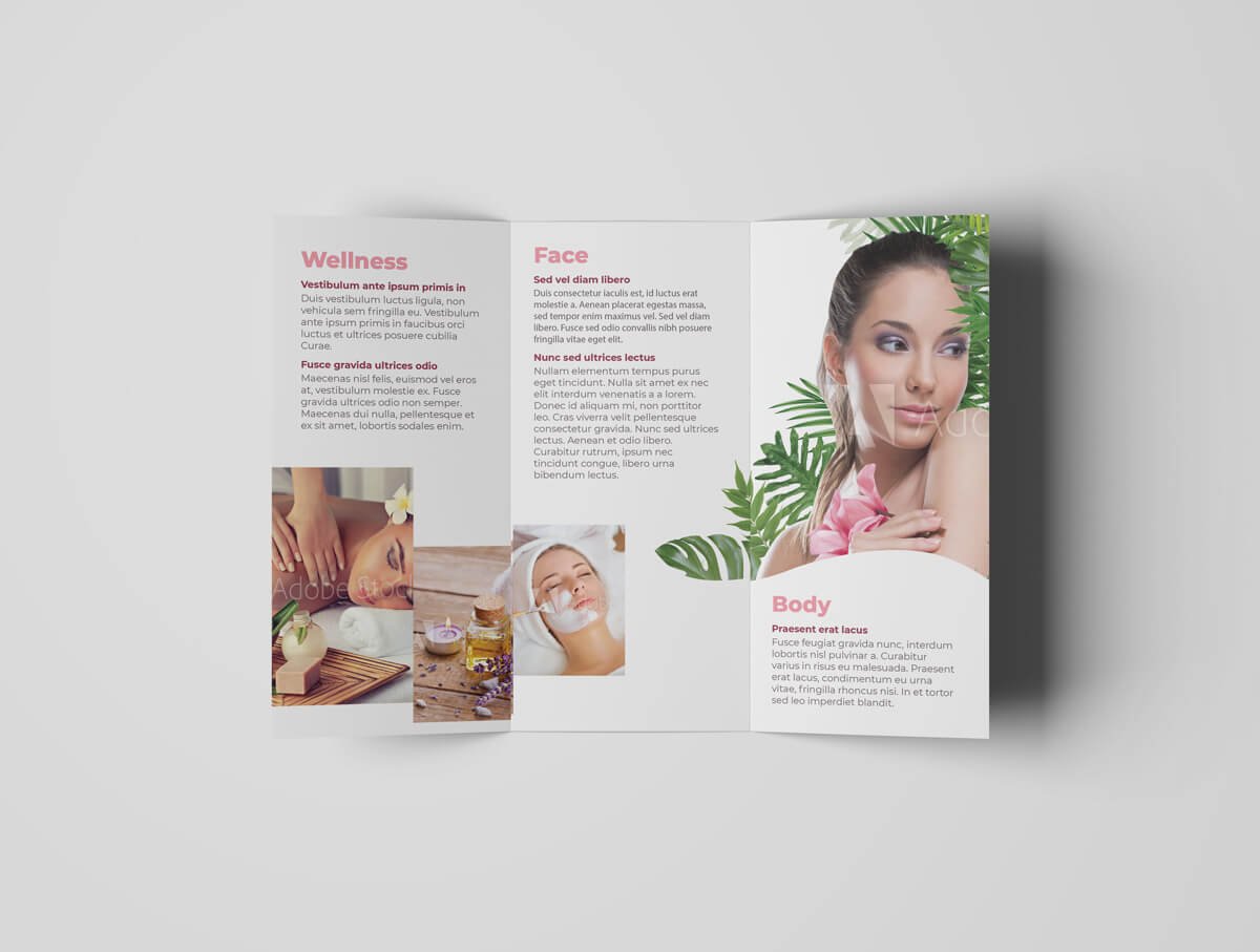 Cosmetic and Beauty Tri Fold Template 06