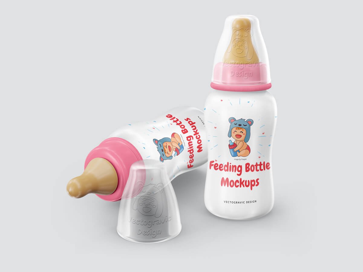 Flexible Stream Line Feeding Bottle Mockups