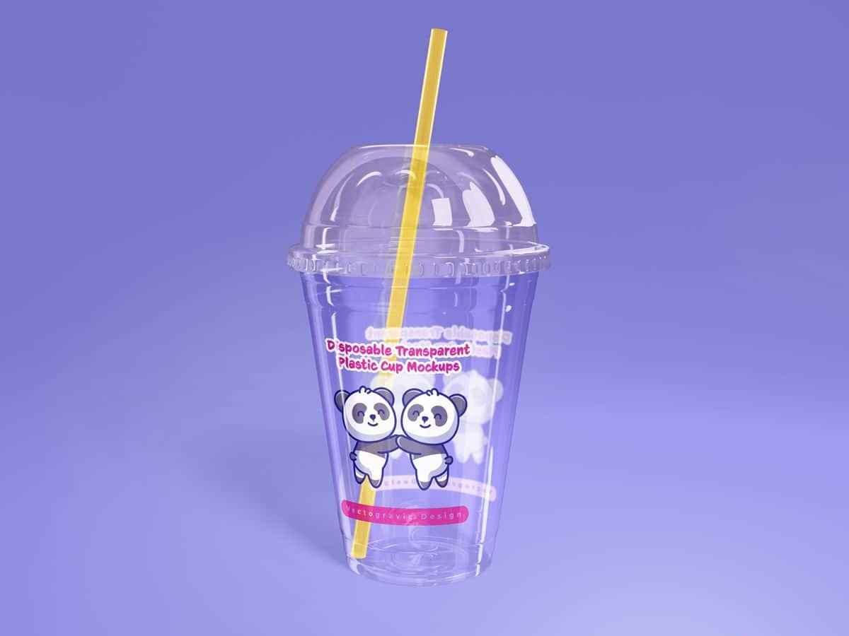 Disposable Transparent Plastic Cup Mockup