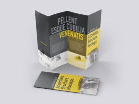 Four Panels Accordion Brochure Mockups