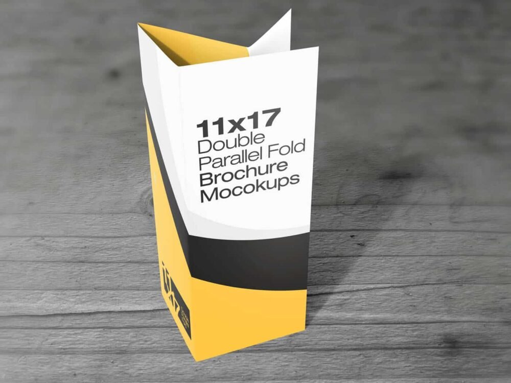  11x17 Double parallel Fold Brochure Mockups 