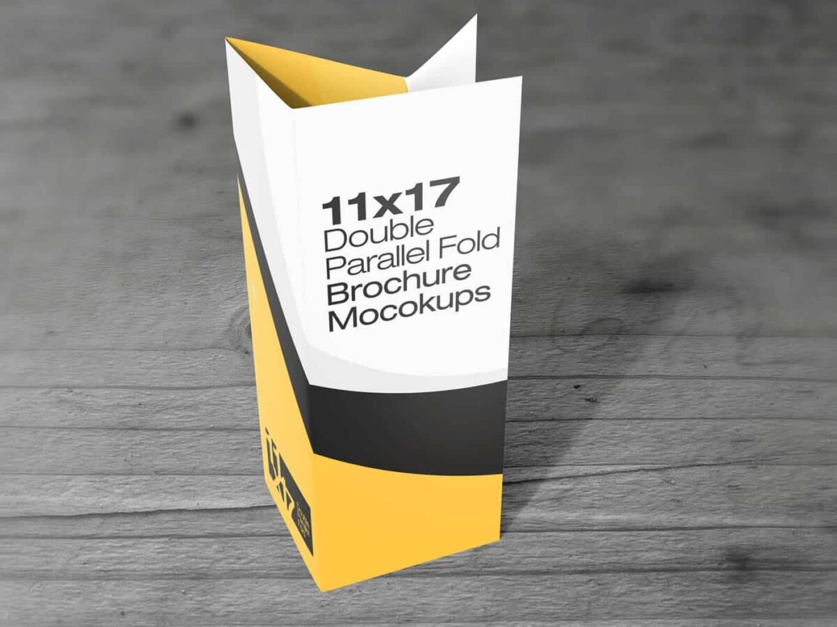 11x17 Double parallel Fold Brochure Mockups
