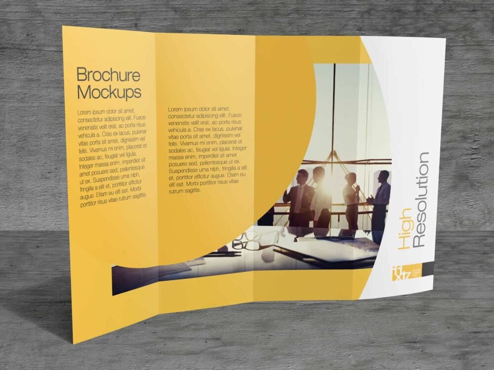  11x17 Double parallel Fold Brochure Mockups 