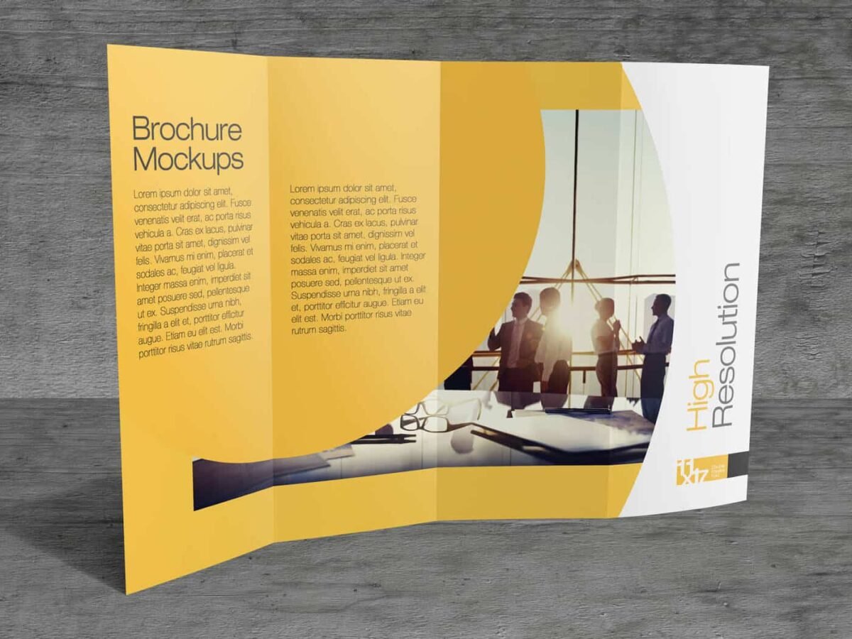11x17 Double parallel Fold Brochure Mockups