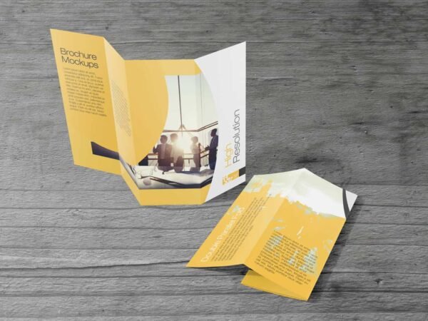 11x17 Double parallel Fold Brochure Mockups