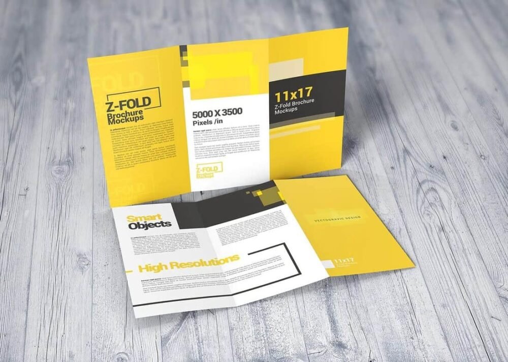  11x17 Z-Fold Brochure Mockups 