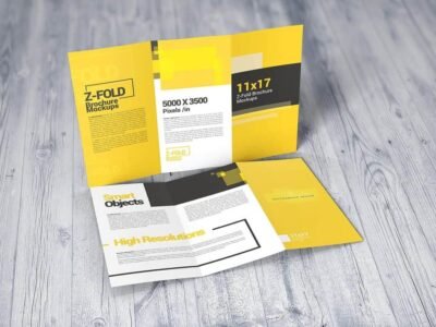 11x17 Z-Fold Brochure Mockups