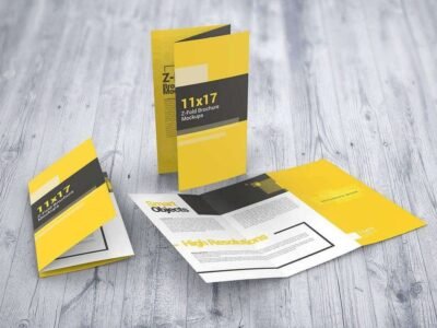 11x17 Z-Fold Brochure Mockups
