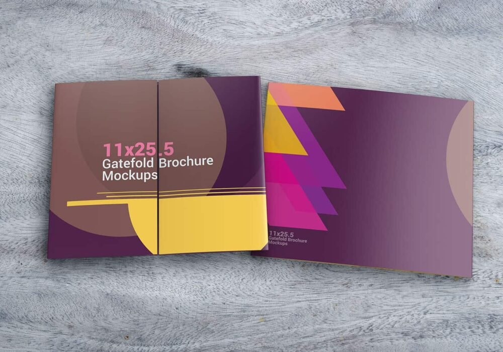  11x25.5 Gatefold Brochure Mockups 