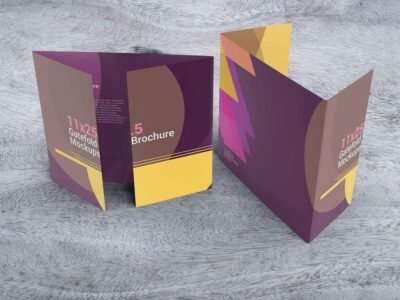 11x25.5 Gatefold Brochure Mockups