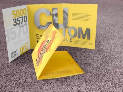 11x25.5 Tri-Fold Brochure Mockup Template