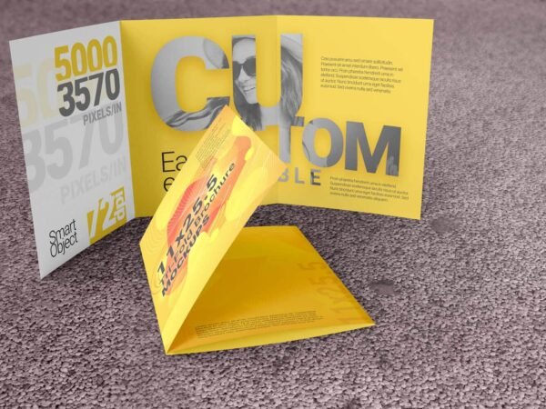 11x25.5 Tri-Fold Brochure Mockup Template