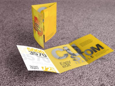 11x25.5 Tri-Fold Brochure Mockup Template