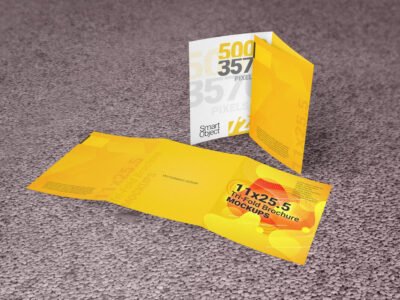 11x25.5 Tri-Fold Brochure Mockup Template