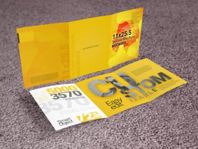 11x25.5 Tri-Fold Brochure Mockup Template