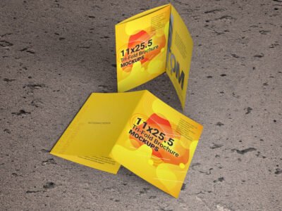 11x25.5 Tri-Fold Brochure Mockup Template