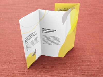 16x9 Double Parallel Fold Brochure Mockups