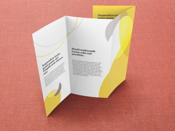 16x9 Double Parallel Fold Brochure Mockups