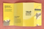 16x9 Double Parallel Fold Brochure Mockups