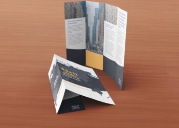 8.5 x 11 Double Gate Fold Brochure Mockup 03