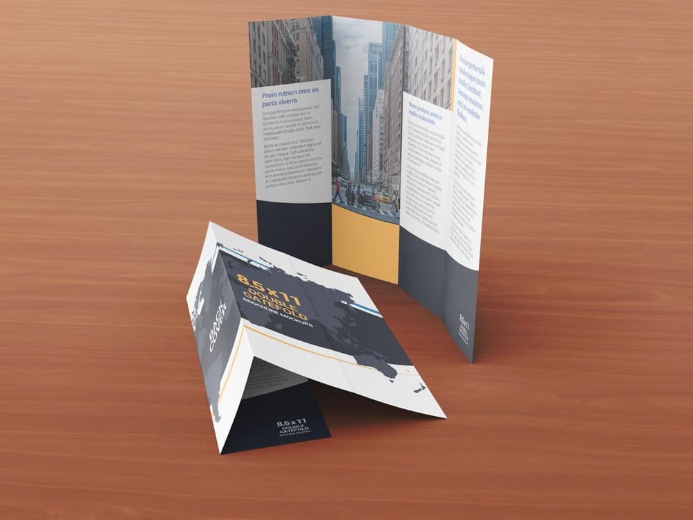 8.5 x 11 Double Gate Fold Brochure Mockup 03