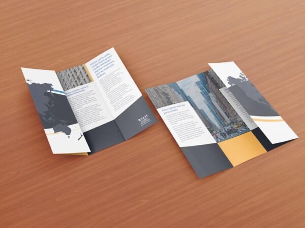 8.5 x 11 Double Gate Fold Brochure Mockup 06