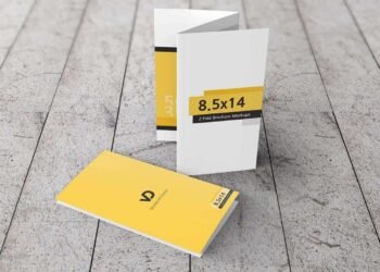 8.5 x 14 Z-Fold Brochure Mockups