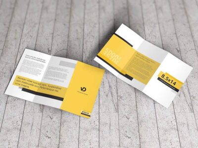 8.5 x 14 Z-Fold Brochure Mockups