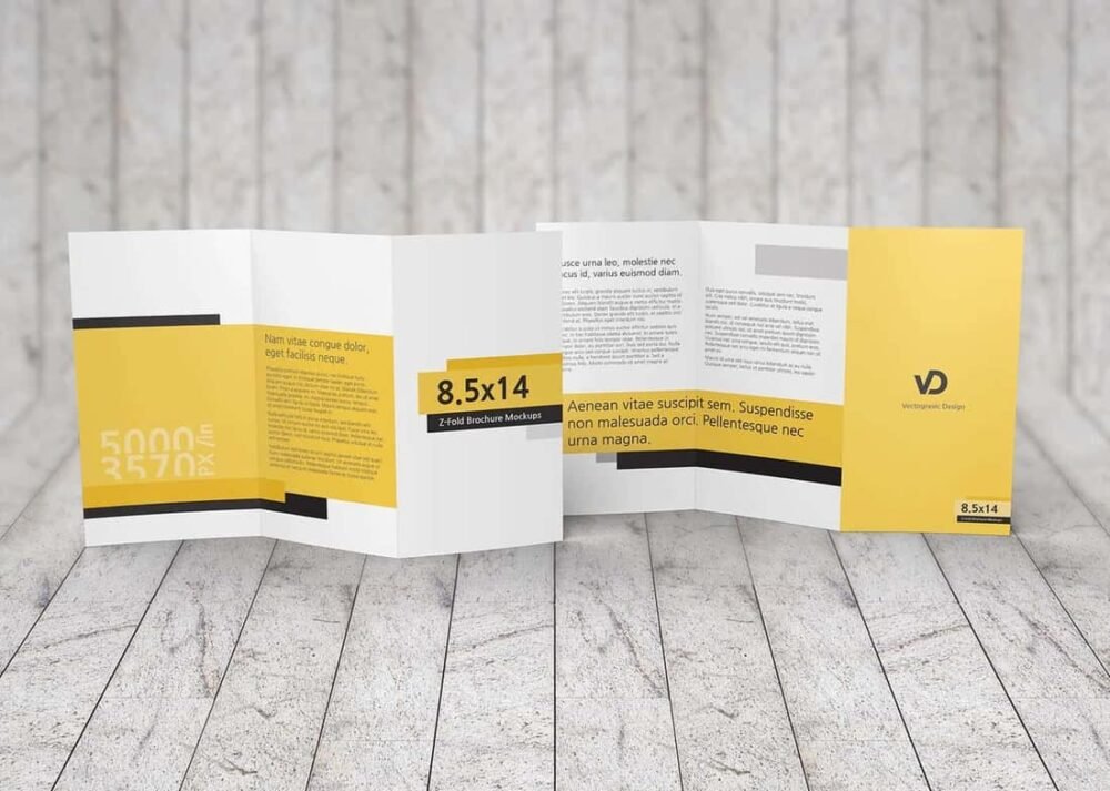  8.5 x 14 Z-Fold Brochure Mockups 