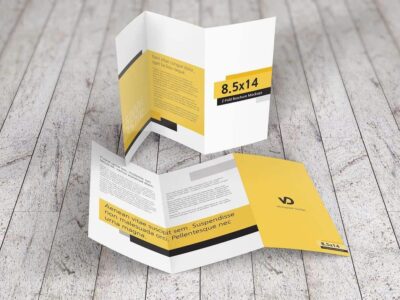 8.5 x 14 Z-Fold Brochure Mockups