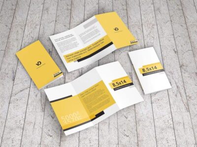 8.5 x 14 Z-Fold Brochure Mockups