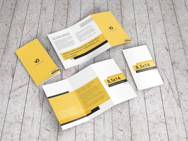 8.5 x 14 Z-Fold Brochure Mockups