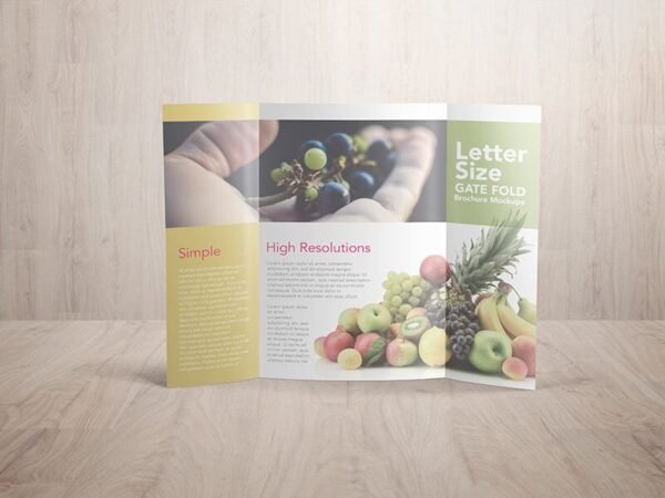 8.5x11 Gatefold Brochure Mockups