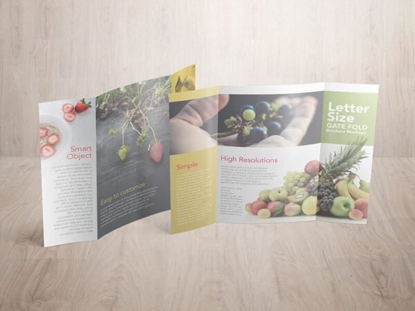 8.5x11 Gatefold Brochure Mockups