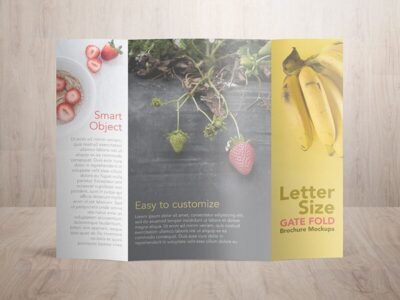 8.5x11 Gatefold Brochure Mockups