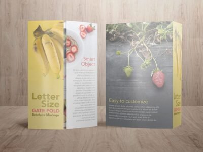 8.5x11 Gatefold Brochure Mockups