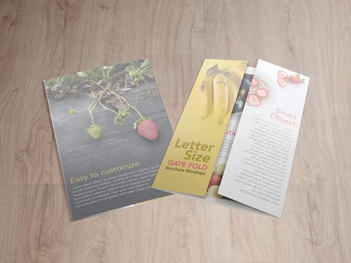 8.5x11 Gatefold Brochure Mockups