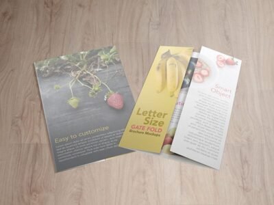 8.5x11 Gatefold Brochure Mockups